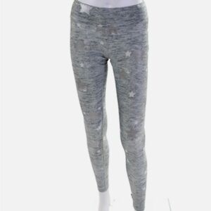 Terez Gray Metallic Star Leggings